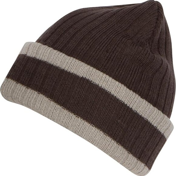 NEW IN PACKAGE MENS ONE SIZE SAKKAS BROWN BEANIE WINTER HAT - Picture 1 of 1